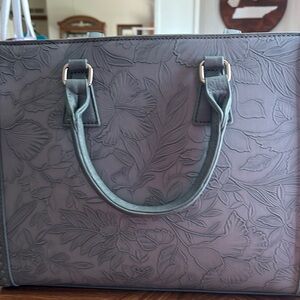 ‼️LAST CHANCE going to goodwill if not sold Floral Embossed light blue Handbag